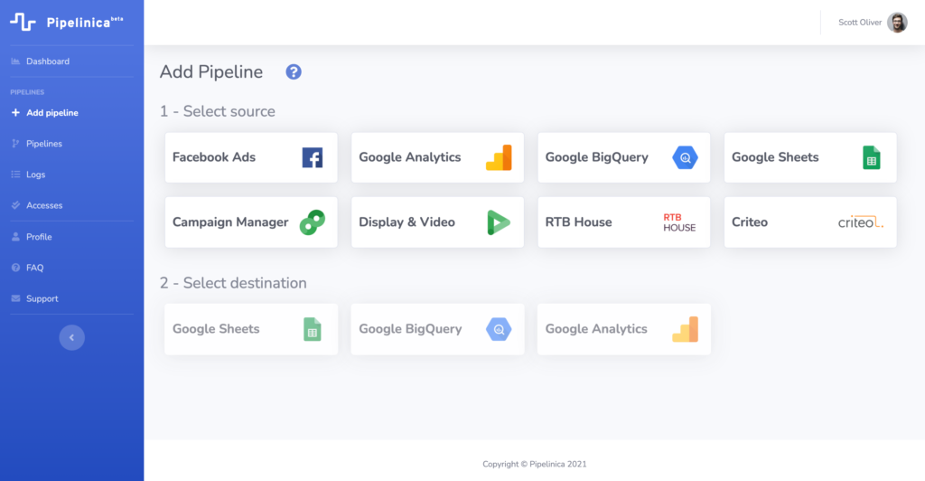 Pipelinica Online Marketing Data Connectors